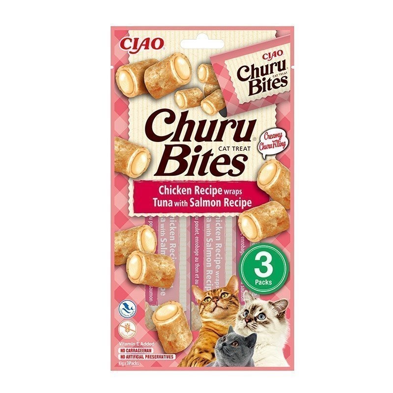 Churu Bites Receta de atún con Salmón para Gatos 3x10 gr