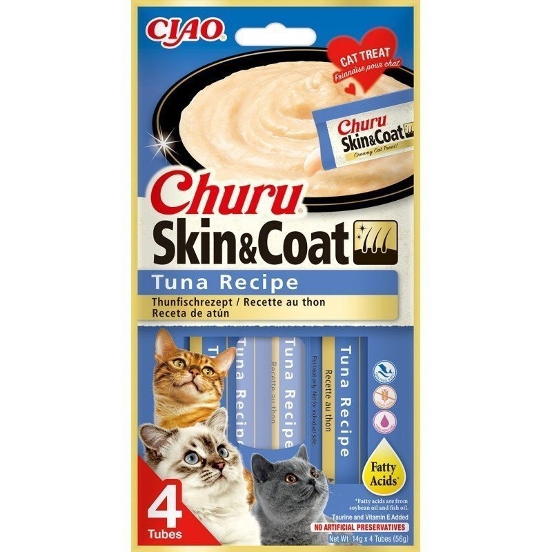 Churu Golosina Húmeda Skin & Coat Receta de Atún 4x14 gr