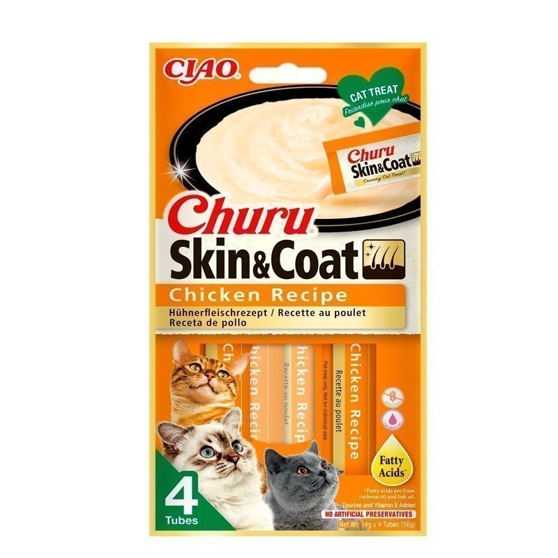 Churu Golosina Húmeda Skin & Coat Receta de Pollo 4x14 gr