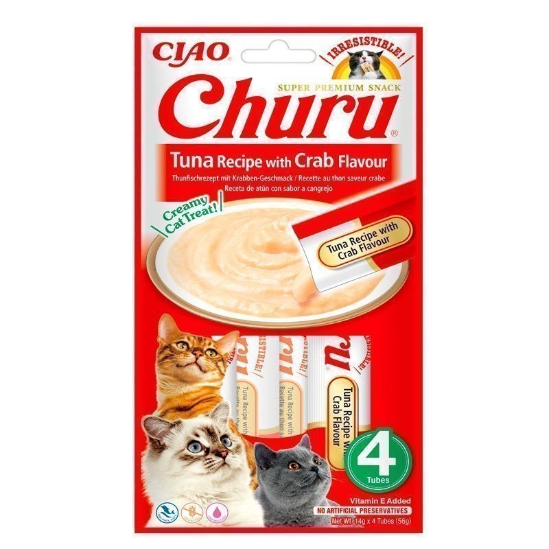 Churu Golosina Húmeda de Atún con Cangrejo 4x14 gr