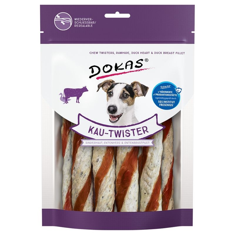 DOKAS Twister Piel de Vaca Corazón Pechuga de Pato 200 gr