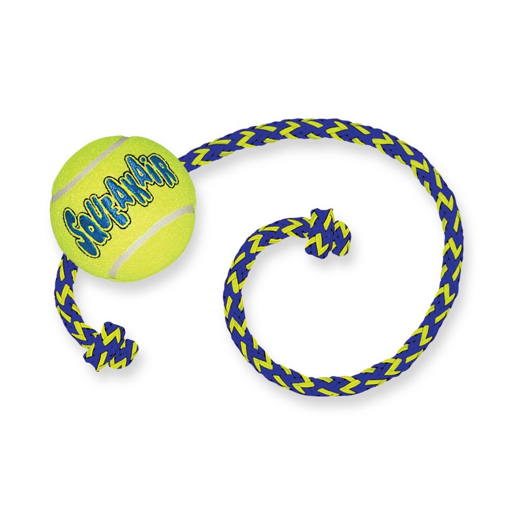KONG Air Squeaker Pelota de Tenis con Cuerda