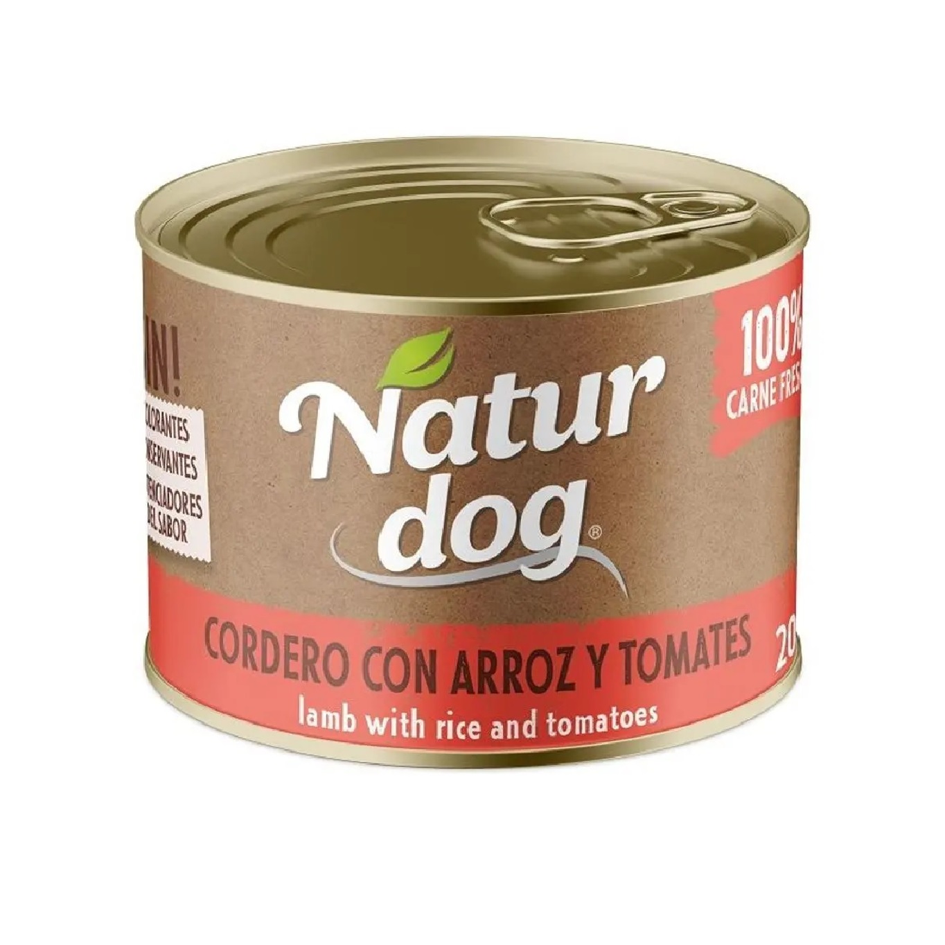 NATURDOG CORDERO CON ARROZ Y TOMATES 200 GR