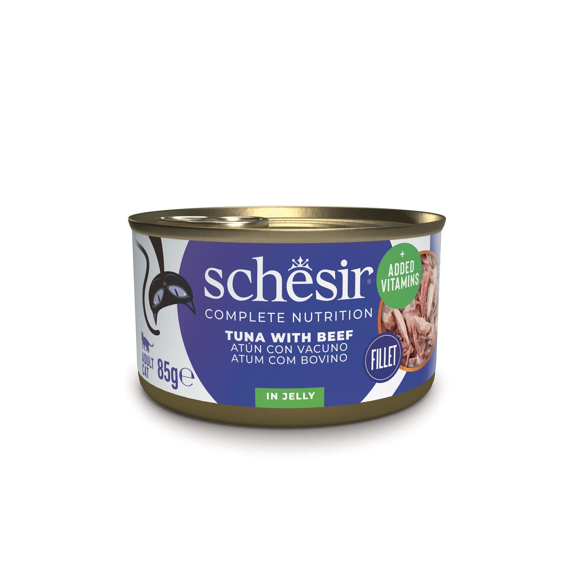 SCHESIR Gato Atún con Buey en Gelatina 85 gr