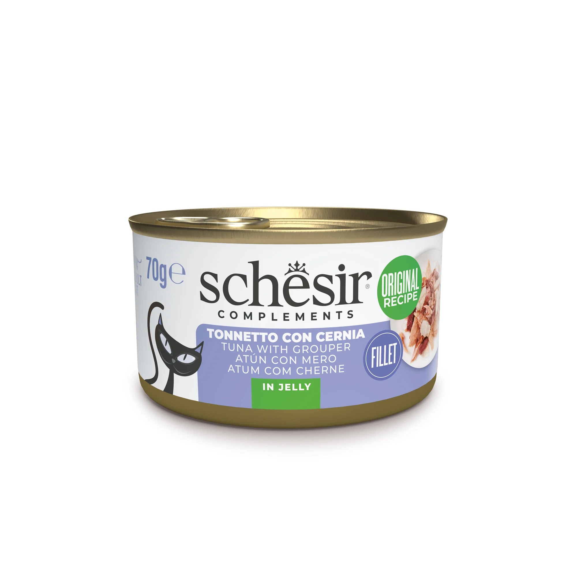 SCHESIR Gato Atún con Mero en Gelatina 70 gr