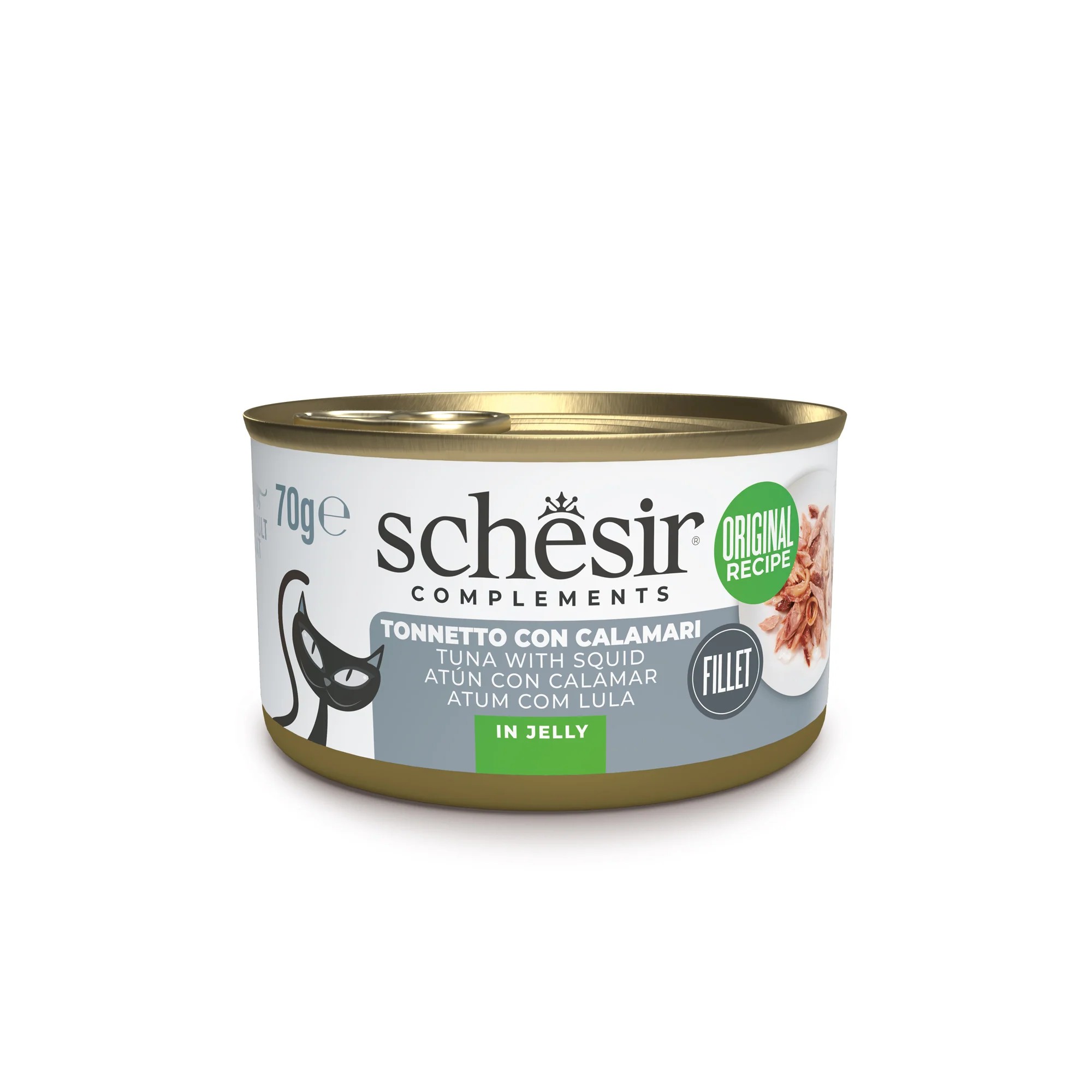 SCHESIR Gato Atún con Calamares en Gelatina 70 gr