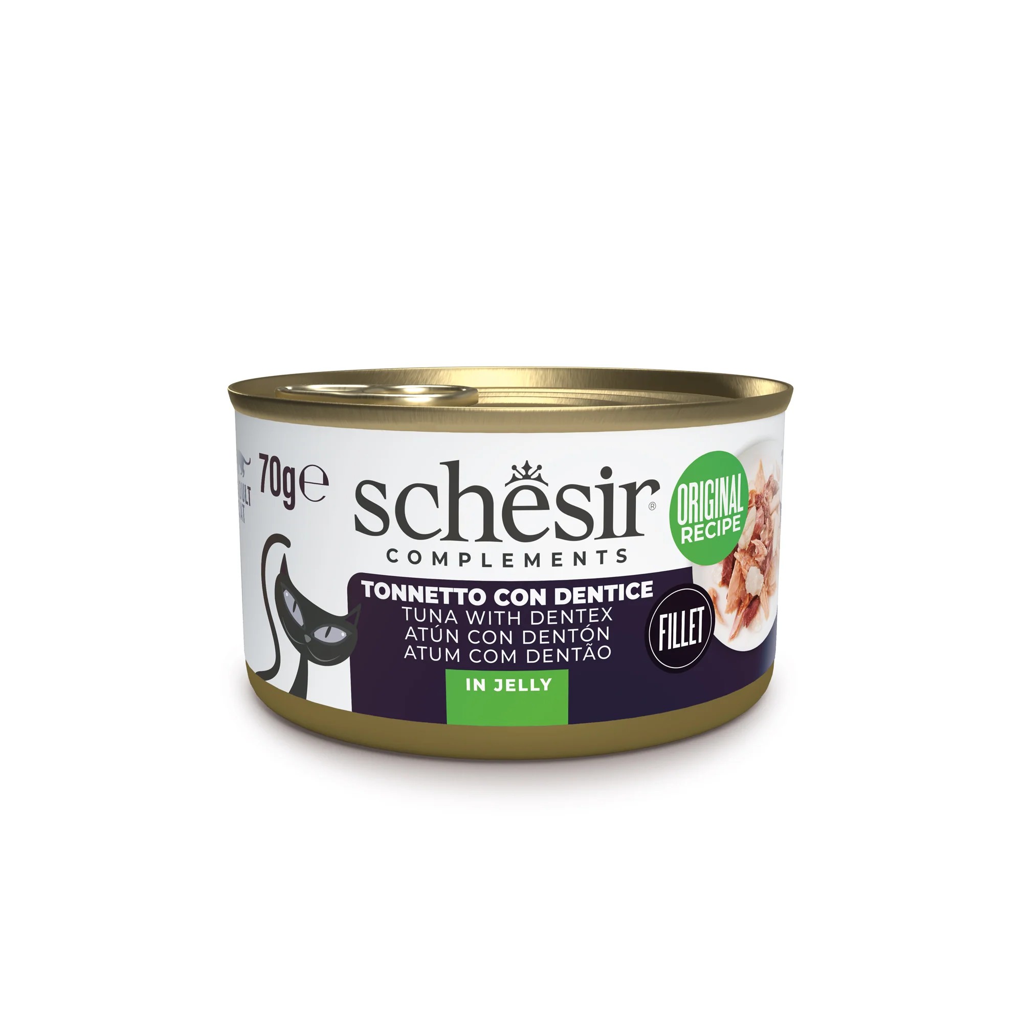 SCHESIR Gato Atún con Dentón en Gelatina 70 gr