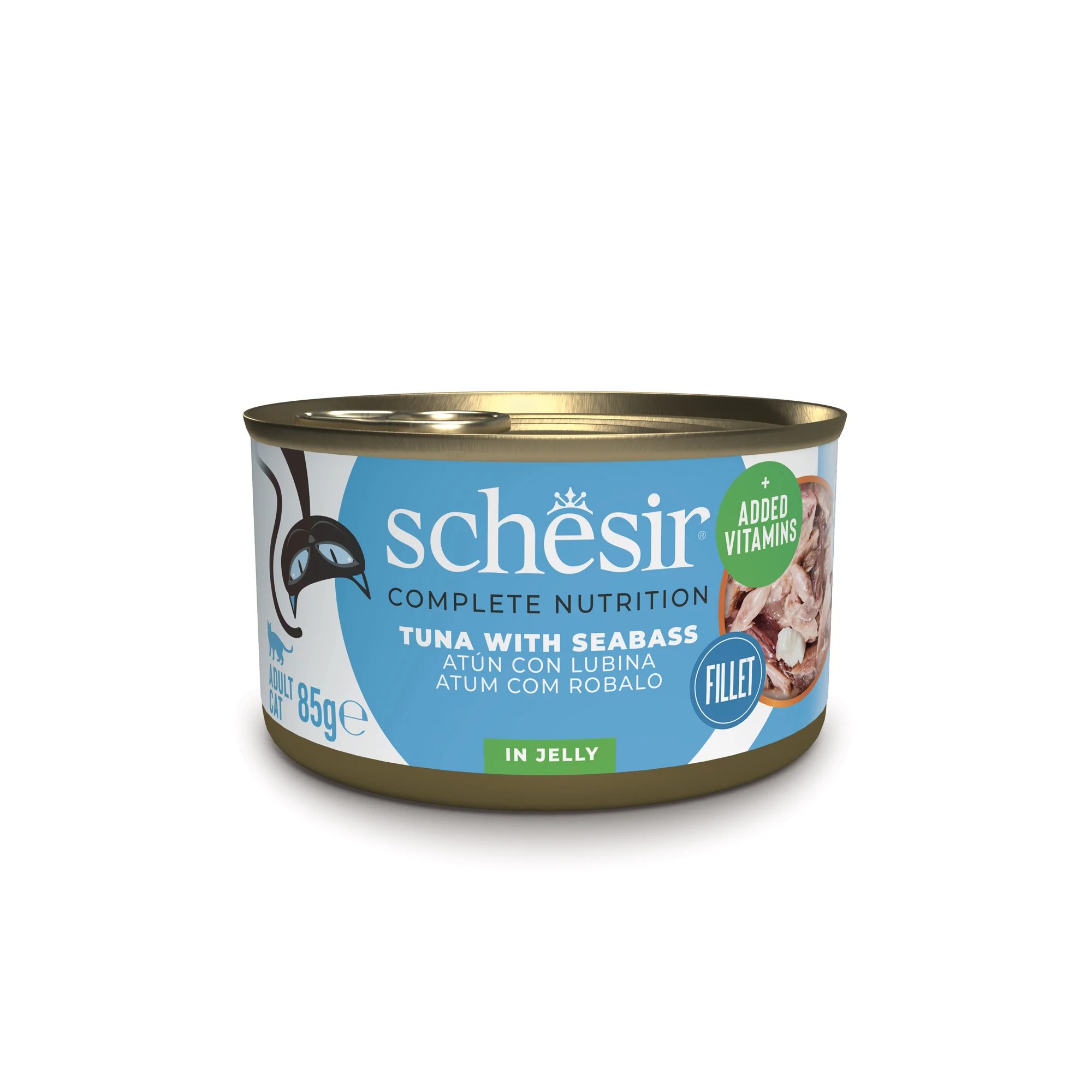 SCHESIR Gato Atún con Lubina en Gelatina 85 gr
