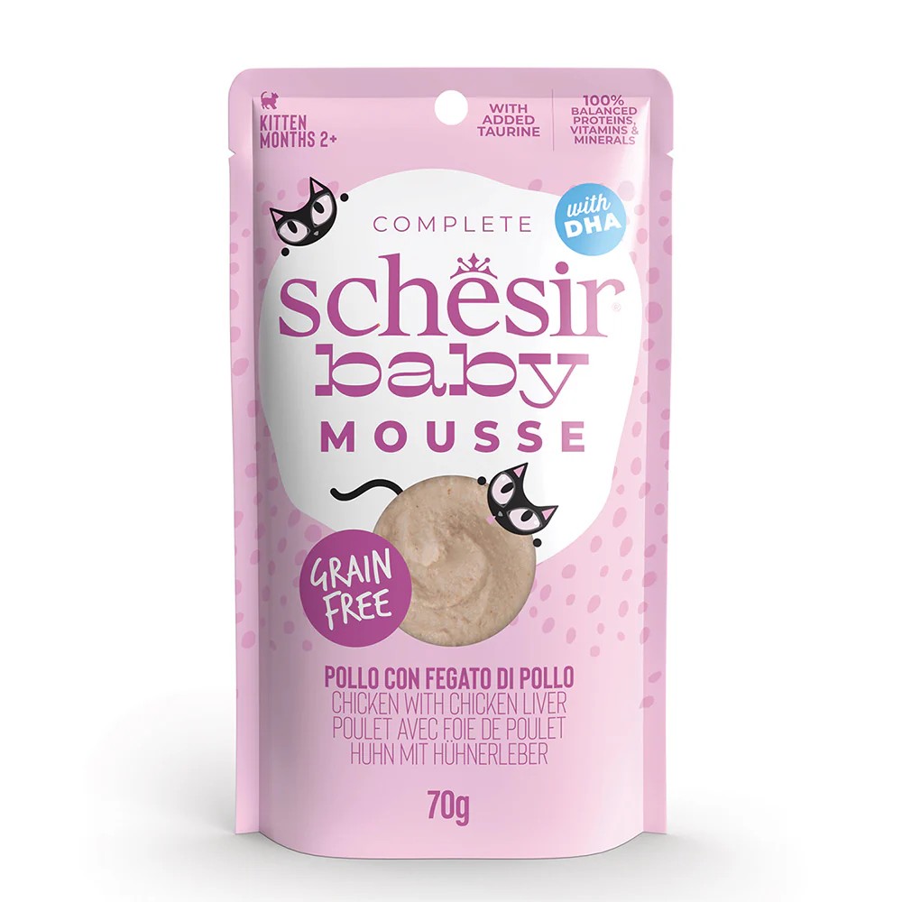 Schesir Gato Baby Pollo con Hígado de Pollo Mousse 70 gr