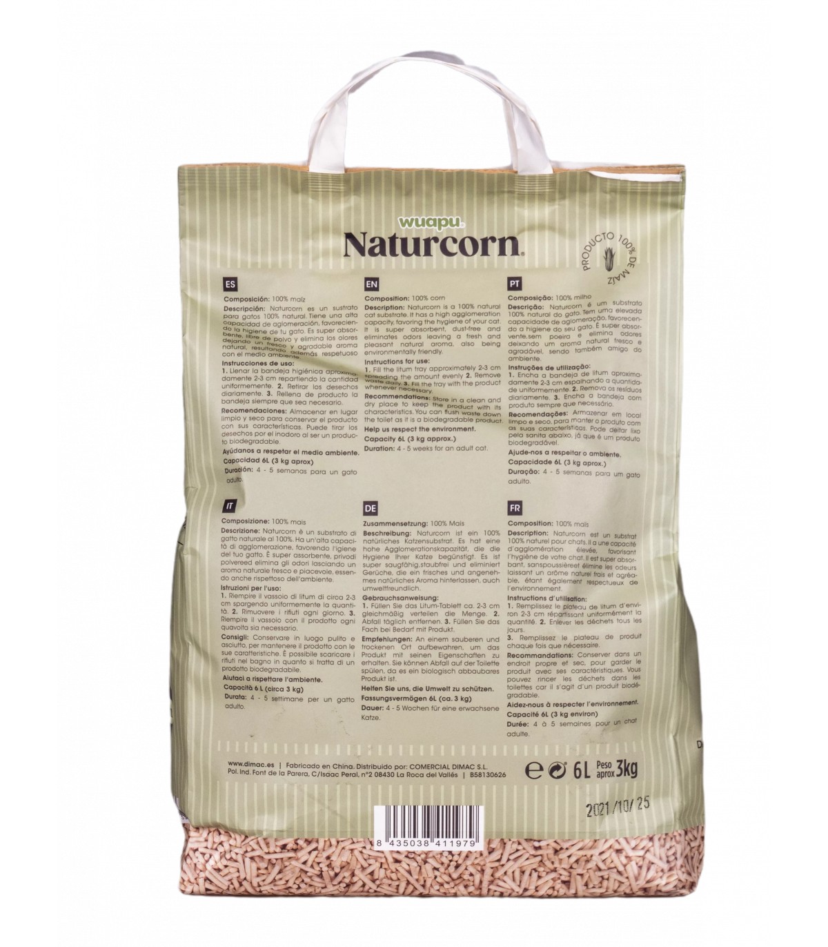 Wuapu NaturCorn Sustrato gatos biodegradable - Imagen 4