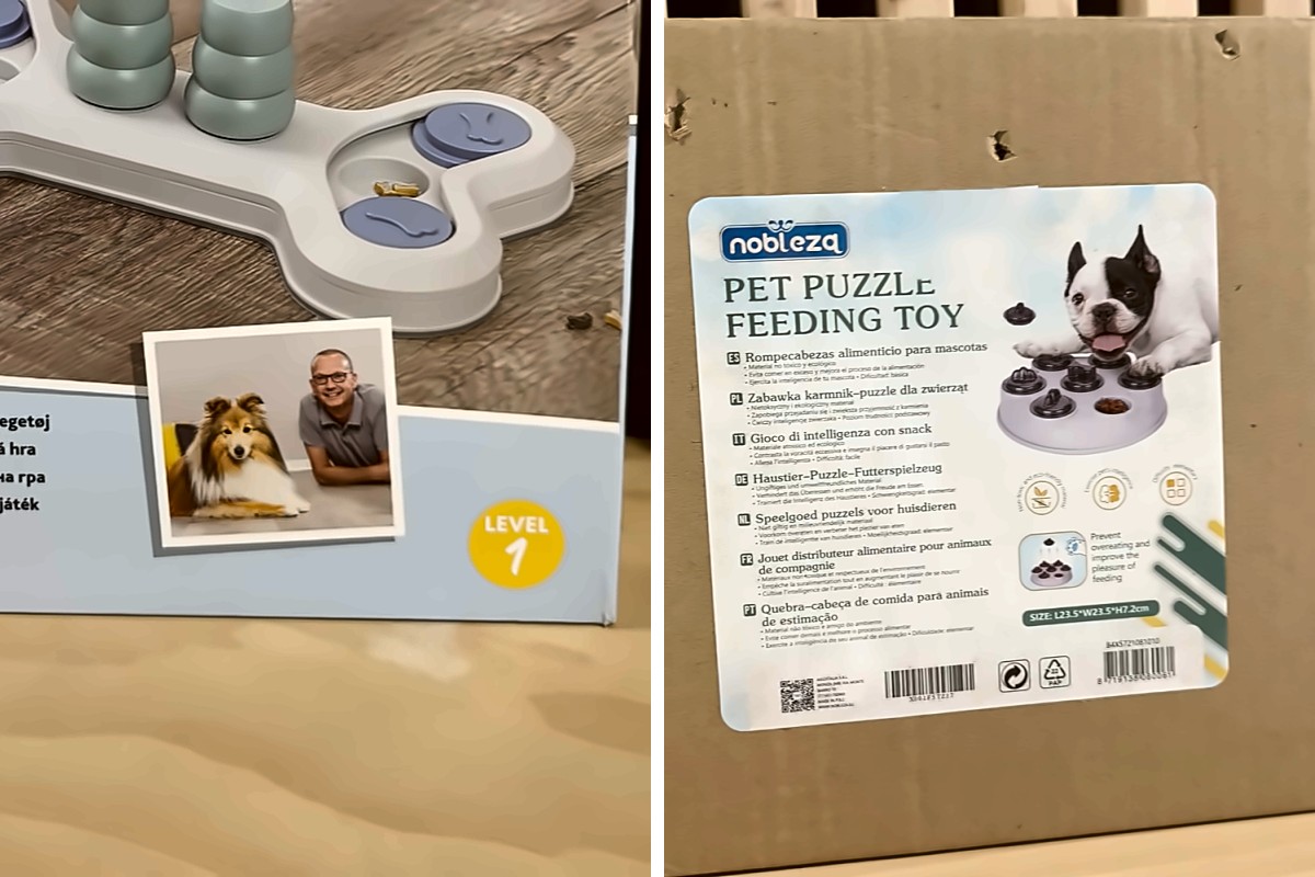 Juguetes interactivos para perros de Trixie y Nobleza con distintos niveles de dificultad